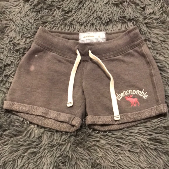 abercrombie kids Pants - Vintage Y2k Abercrombie Charcoal Shorts with White Drawstring
